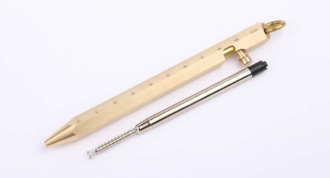  Metallic Brass Defender Tactical Pen